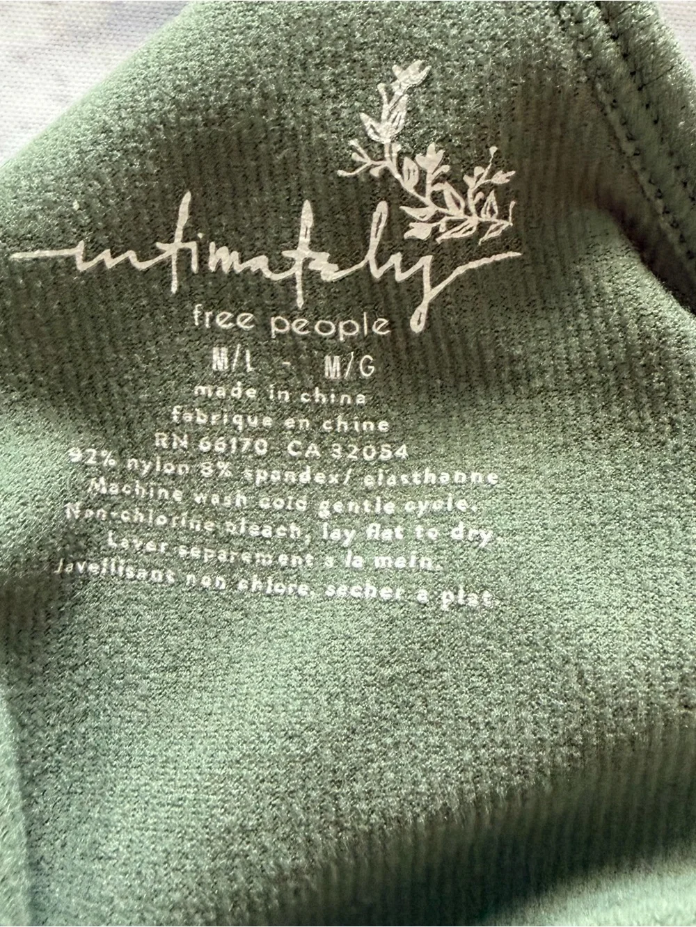 Intimately Free People Seamless Ribbed Tank M/L | Green